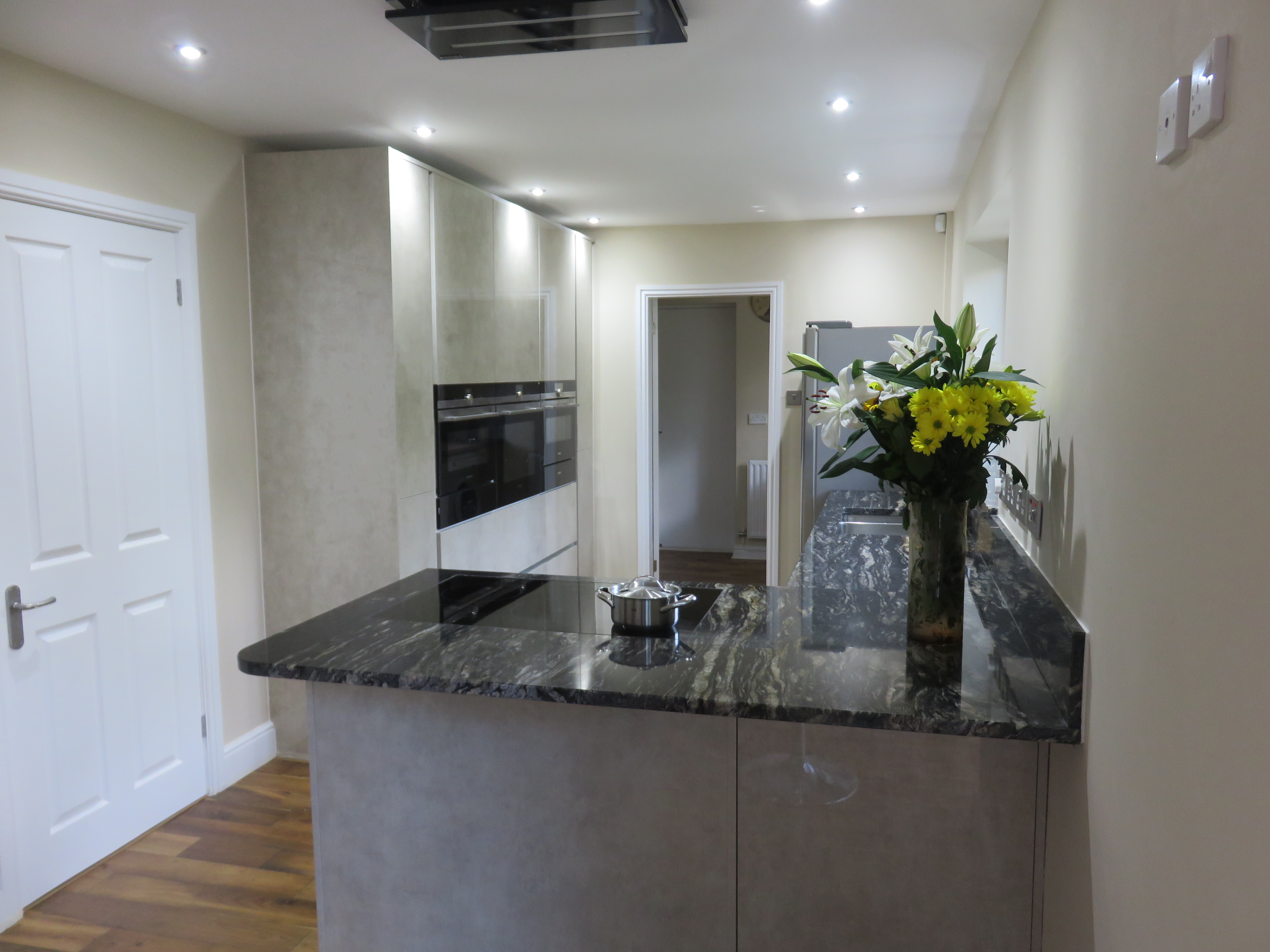 Limestone ultra gloss acrylic kitchen