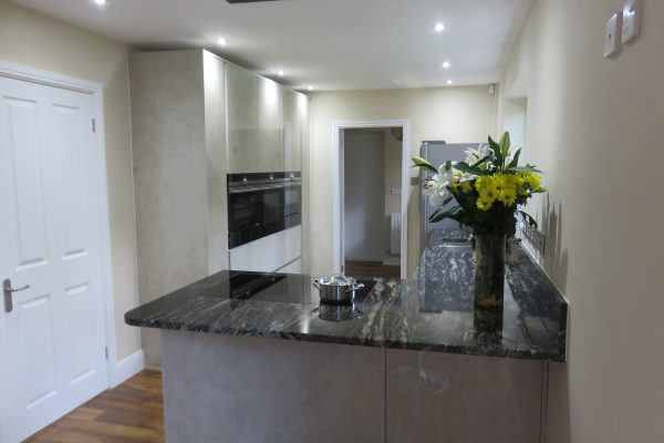 Limestone ultra gloss acrylic kitchen