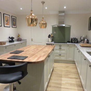 Painted mussel Shaker kitchen